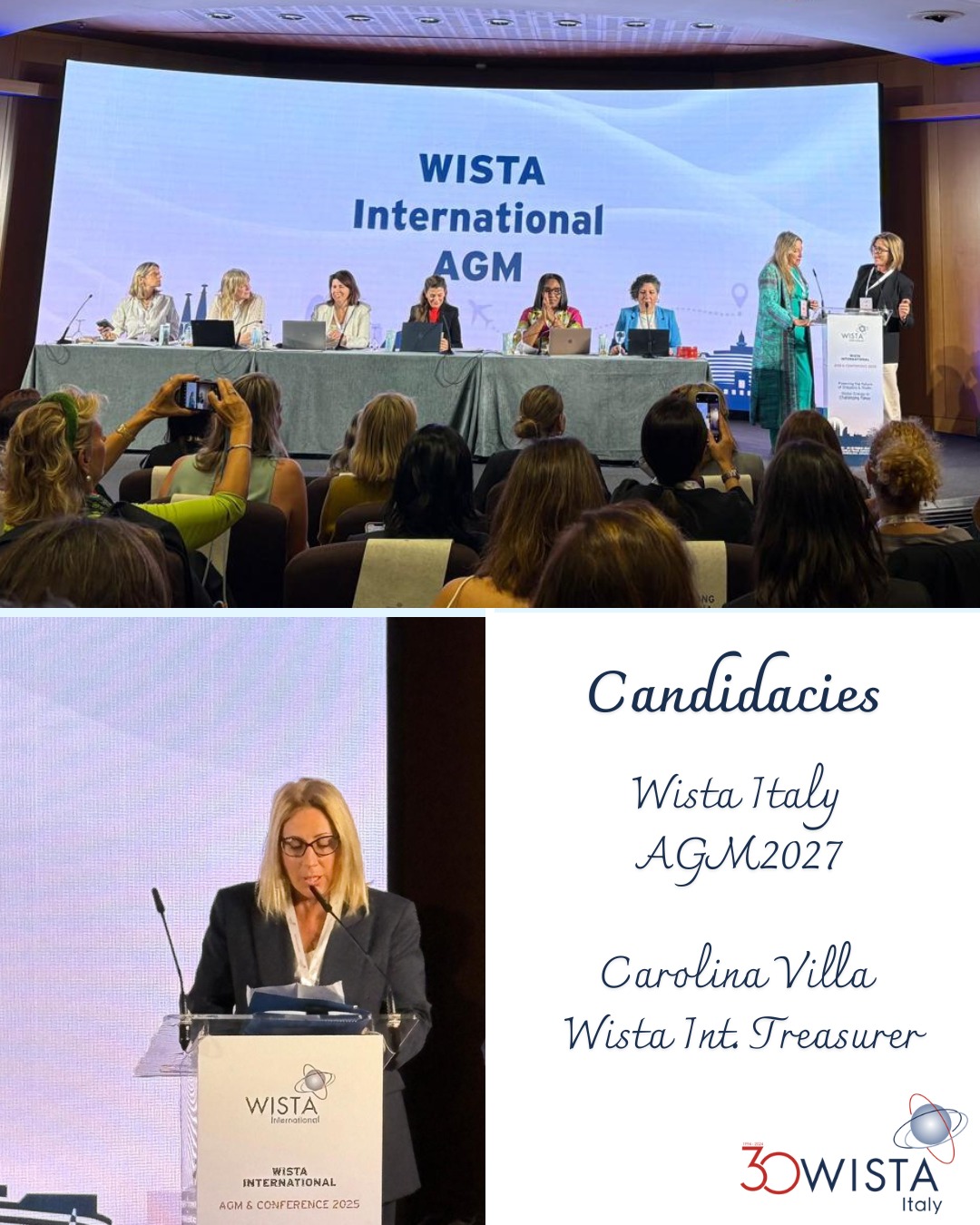 🇬🇧 A proud moment for WISTA Italy!
This morning, during the WISTA International AGM & Conference 2025 in Barcelona, we announced Italy’s candidacy to host the WISTA International AGM & Conference 2027 and our member Carolina Villa’s candidacy for Treasurer of WISTA International.
Two milestones that reflect the strength, passion, and energy of our community.
Stay tuned and fingers crossed! 🤞
#wistainternational #wista2025 #WomenWhoMovetheWorld
🇮🇹
Un momento di grande orgoglio per WISTA Italy! 💙⚓️
Questa mattina, durante la WISTA International AGM & Conference 2025 a Barcellona, abbiamo annunciato la candidatura dell’Italia per ospitare la WISTA International AGM & Conference 2027 e quella della nostra socia Carolina Villa per il ruolo di Treasurer di WISTA International.
Due candidature che raccontano la forza, la passione e l’energia della nostra community.
Restate sintonizzati e dita incrociate! 🤞
#WISTAItaly #professionistedelmare