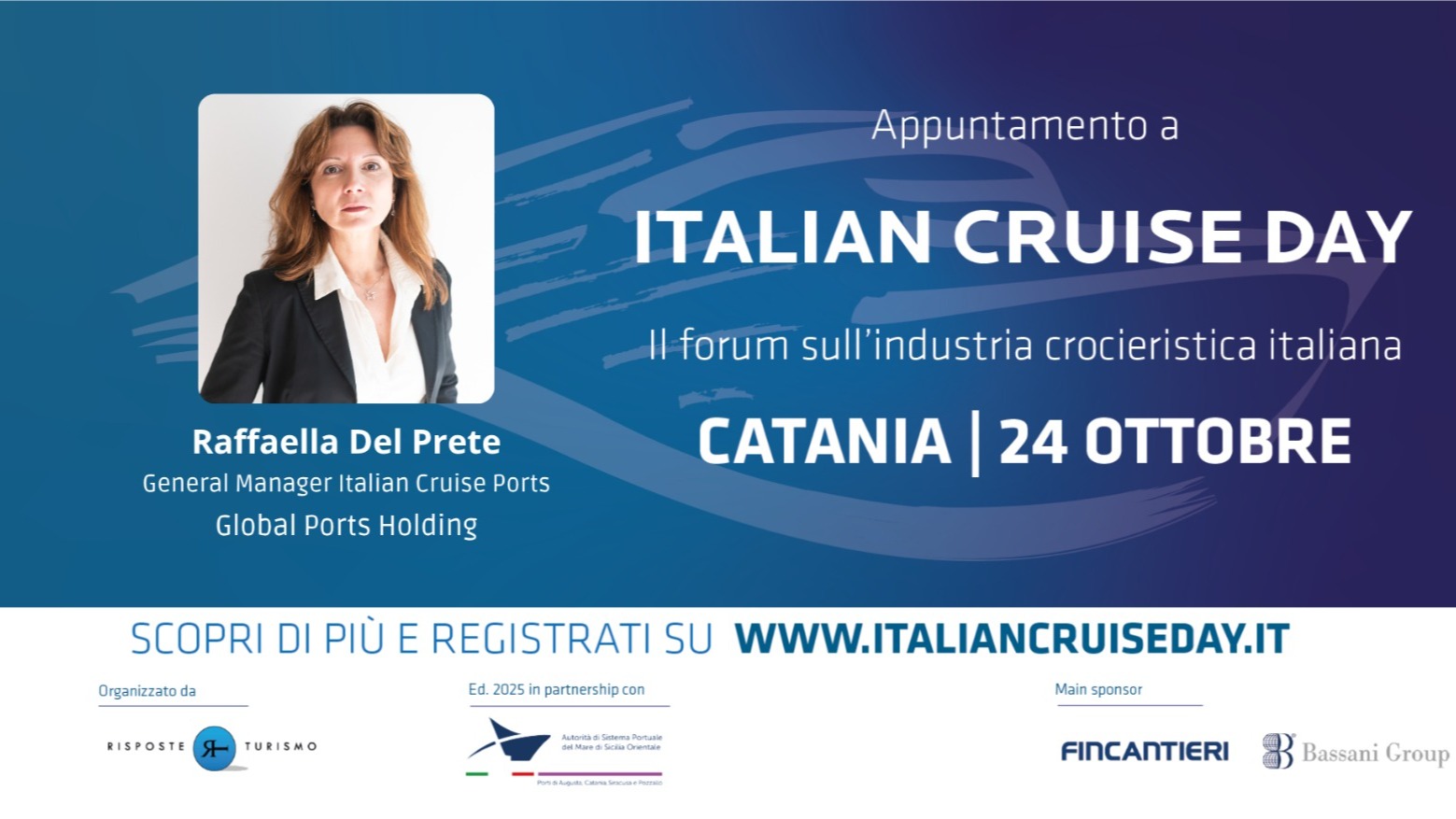 🇮🇹 Oggi a Catania per l’Italian Cruise Day 2025!
Siamo orgogliose di vedere la nostra socia Raffaella Del Prete, General Manager di Global Ports Holding, tra le relatrici di questa importante giornata dedicata all’innovazione, alla sostenibilità e allo sviluppo territoriale nel mondo della crocieristica.
Un evento di riferimento per tutta la filiera, occasione di confronto e condivisione tra professionisti del settore provenienti da tutta Italia.
Complimenti Raffaella per il tuo contributo e per portare, ancora una volta, l’esperienza e la competenza femminile nel cuore del dibattito sulla crescita sostenibile del settore!
#WISTAItaly #professionistedelmare
🇬🇧 Today in Catania for Italian Cruise Day 2025!
We are proud to see our member Raffaella Del Prete, General Manager at Global Ports Holding, among the speakers at this key national event dedicated to innovation, sustainability, and territorial development in the cruise industry.
A benchmark event for the entire sector — a great opportunity for dialogue, exchange, and networking among cruise professionals from across Italy.
Congratulations, Raffaella, for your insightful contribution and for bringing women’s leadership and expertise to the forefront of the discussion on sustainable industry growth!
#wistainternational #womenwhomovetheworld