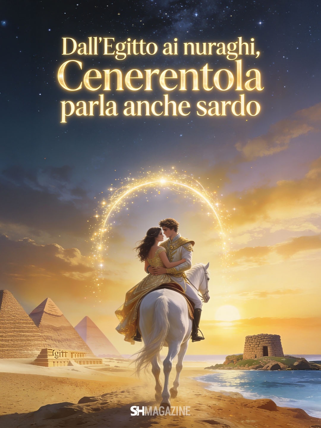 ✨ Cenerentola in Sardegna 🔥
Tra falò d’inverno e fiabe sussurrate accanto al fuoco, la magia della ragazza dal cuore puro rivive anche nell’Isola. 🏰 Molto prima del castello Disney, esisteva Rodopi: una fanciulla dell’Antico Egitto, destinata a diventare la prima “Cenerentola” della storia.
Dalle corti europee arriva in Sardegna, dove la fiaba trova nuove voci e nuovi nomi. E lì, tra montagne e mare, cambia per sempre volto. 🐦⬛🌾 Nel cuore del Campidano vive Maria Chisjnera, la più piccola di tre sorelle. Dalla gentilezza verso un uccello magico nascono noci, mandorle e prodigi. ✨
In ogni frutto, un incantesimo: abiti splendenti 👗, fate e servitori. E come nella fiaba, sarà una scarpetta 👠 a rivelare la verità. 👑 Il giovane che la sceglie non è un principe qualunque, ma l’uccello mediano, liberato dal suo incantesimo grazie a un gesto di bontà 💖. Ogni versione di Cenerentola racconta la stessa verità: la gentilezza salva, e persino la sventura può diventare luce. 🌟 Dal mito egizio ai nuraghi, la fiaba di Cenerentola continua a vivere nei racconti di Sardegna. 🔗 Scopri la storia completa nell’articolo di Raffaella Piras su shmag.it ✨ Cenerentola in Sardegna 🔥
Tra falò d’inverno e fiabe sussurrate accanto al fuoco, la magia della ragazza dal cuore puro rivive anche nell’Isola. 🏰 Molto prima del castello Disney, esisteva Rodopi: una fanciulla dell’Antico Egitto, destinata a diventare la prima “Cenerentola” della storia.
Dalle corti europee arriva in Sardegna, dove la fiaba trova nuove voci e nuovi nomi. E lì, tra montagne e mare, cambia per sempre volto. 🐦⬛🌾 Nel cuore del Campidano vive Maria Chisjnera, la più piccola di tre sorelle. Dalla gentilezza verso un uccello magico nascono noci, mandorle e prodigi. ✨
In ogni frutto, un incantesimo: abiti splendenti 👗, fate e servitori. E come nella fiaba, sarà una scarpetta 👠 a rivelare la verità. 👑 Il giovane che la sceglie non è un principe qualunque, ma l’uccello mediano, liberato dal suo incantesimo grazie a un gesto di bontà 💖. Ogni versione di Cenerentola racconta la stessa verità: la gentilezza salva, e persino la sventura può diventare luce. 🌟 Dal mito egizio ai nuraghi, la fiaba di Cenerentola continua a vivere nei racconti di Sardegna. 🔗 Scopri la storia completa nell’articolo di Raffaella Piras su shmag.it