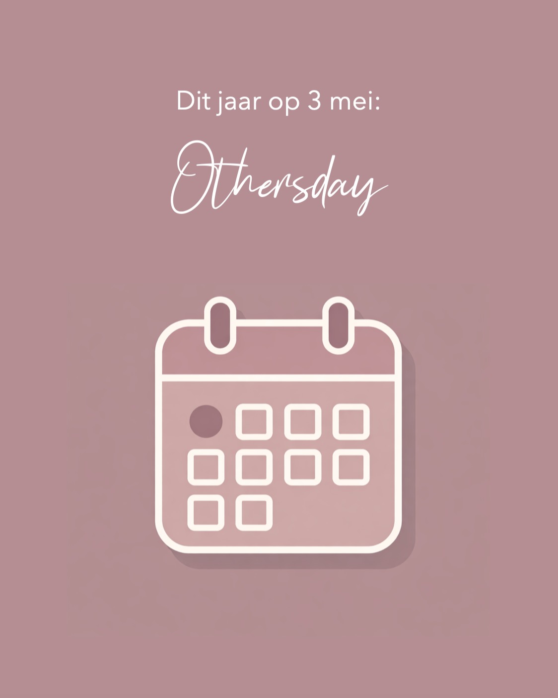 We hebben met NoMo Retreats al een aantal keer een Othersday retreat gegeven. Een retreat vlak voor Moederdag, waarbij we op zondag met elkaar Othersday vierden met een feestelijke brunch en cadeautjes.
Dit jaar hebben we geen retreat rond die datum, maar alsnog mooi om het als een dag voor jezelf te markeren. Dus bij deze: dit jaar is het op 3 mei Othersday!
Want het is belangrijk om jezelf af en toe in het zonnetje te zetten. En focussen op wat voor leuke dingen je kunt regelen voor die dag maakt het misschien confronterende van moederdag wat zachter.
Dus laten we met elkaar bedenken hoe we dat gaan doen!
Welke ideeën heb jij voor jouw Othersday? Waar heb je zin in?