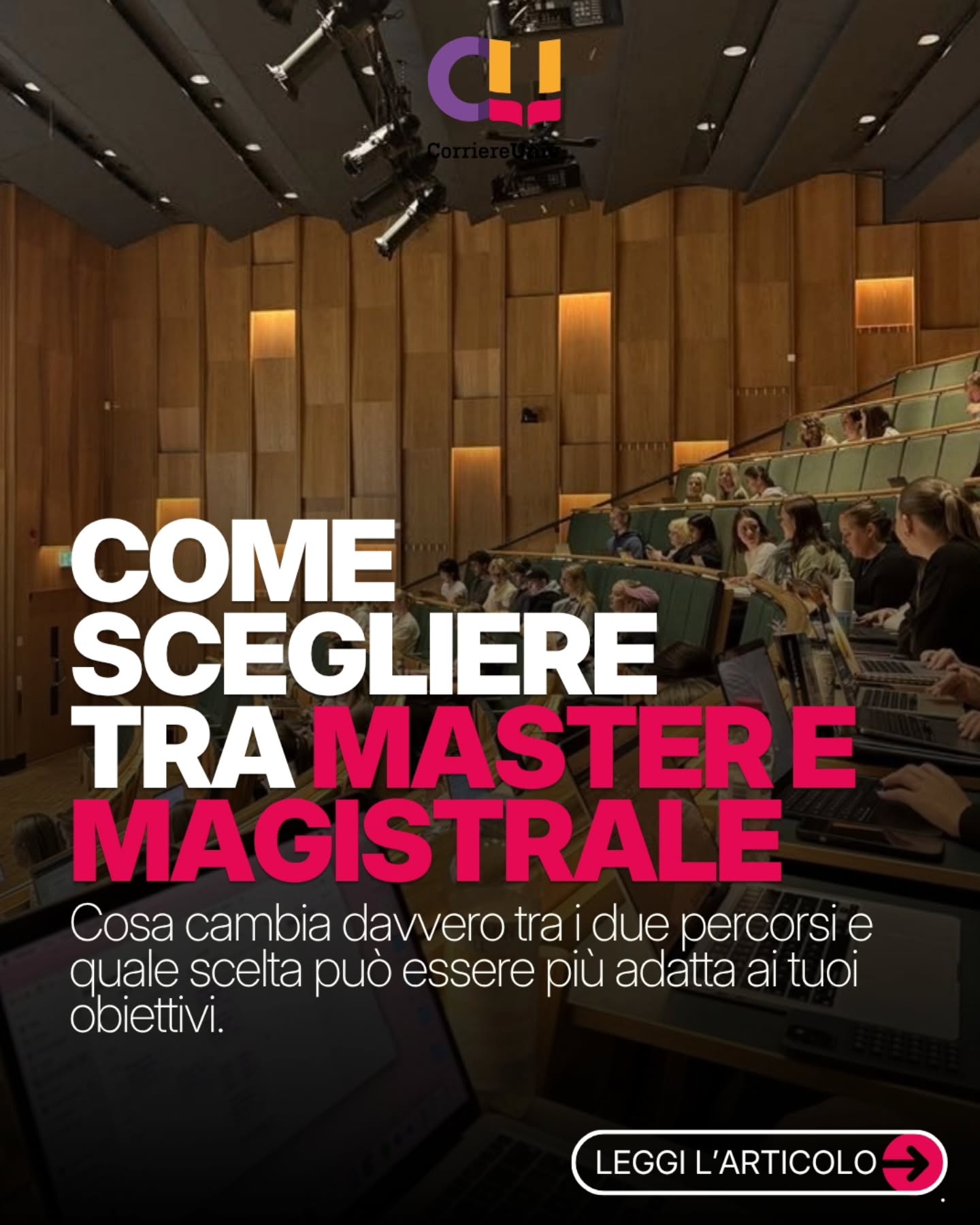 Magistrale o master? 🎓
☝️Due percorsi spesso confrontati tra loro, ma che rispondono a logiche e obiettivi diversi.
In questo carosello trovi una panoramica delle principali differenze, cosa aspettarsi da ciascuna scelta e alcuni elementi utili per orientarti in modo consapevole tra le due opzioni.
👀Ricorda comunque che magistrale e master non si escludono tra loro, ma possono rappresentare tappe diverse dello stesso percorso formativo e professionale.
#magistrale #master #universita #formazione #carriera Magistrale o master? 🎓
☝️Due percorsi spesso confrontati tra loro, ma che rispondono a logiche e obiettivi diversi.
In questo carosello trovi una panoramica delle principali differenze, cosa aspettarsi da ciascuna scelta e alcuni elementi utili per orientarti in modo consapevole tra le due opzioni.
👀Ricorda comunque che magistrale e master non si escludono tra loro, ma possono rappresentare tappe diverse dello stesso percorso formativo e professionale.
#magistrale #master #universita #formazione #carriera