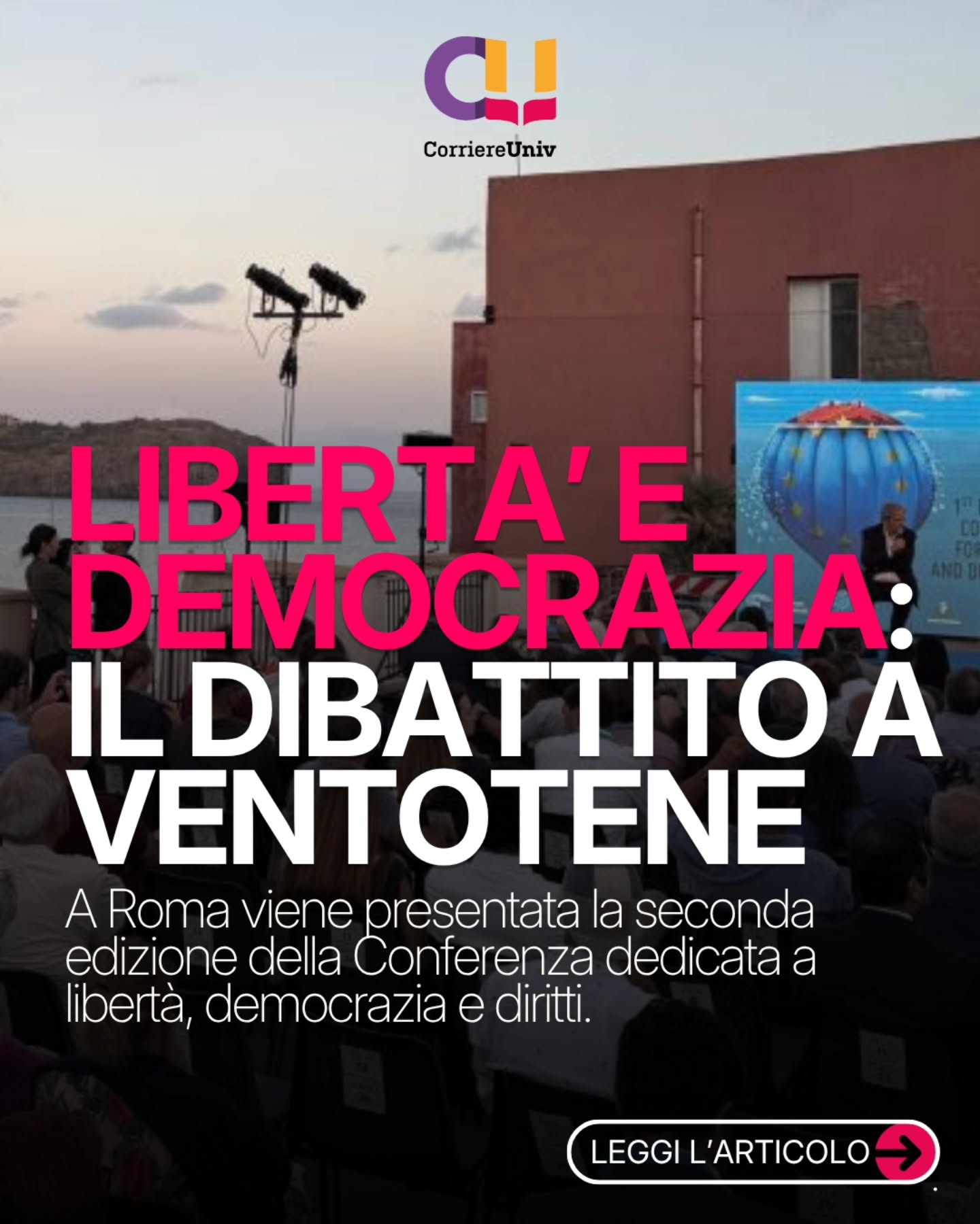 La seconda Conferenza europea di Ventotene per la libertà e la democrazia si prepara a tornare al centro del dibattito pubblico con un nuovo appuntamento che mette insieme istituzioni, giovani e riflessione politica sul futuro dell’Europa. Dalla presentazione di Roma all’evento in programma a settembre sull’isola simbolo del progetto europeo, il percorso rilancia temi come libertà, diritti, partecipazione e responsabilità democratica in una fase particolarmente delicata per il continente. In questo carosello ripercorriamo i punti chiave della nuova edizione e il significato politico e culturale che Ventotene continua ad avere nel racconto dell’Europa.
👉🏻Per l’articolo completo link in bio. #Ventotene #Europa #democrazia #libertà #ParlamentoEuropeo La seconda Conferenza europea di Ventotene per la libertà e la democrazia si prepara a tornare al centro del dibattito pubblico con un nuovo appuntamento che mette insieme istituzioni, giovani e riflessione politica sul futuro dell’Europa. Dalla presentazione di Roma all’evento in programma a settembre sull’isola simbolo del progetto europeo, il percorso rilancia temi come libertà, diritti, partecipazione e responsabilità democratica in una fase particolarmente delicata per il continente. In questo carosello ripercorriamo i punti chiave della nuova edizione e il significato politico e culturale che Ventotene continua ad avere nel racconto dell’Europa.
👉🏻Per l’articolo completo link in bio. #Ventotene #Europa #democrazia #libertà #ParlamentoEuropeo