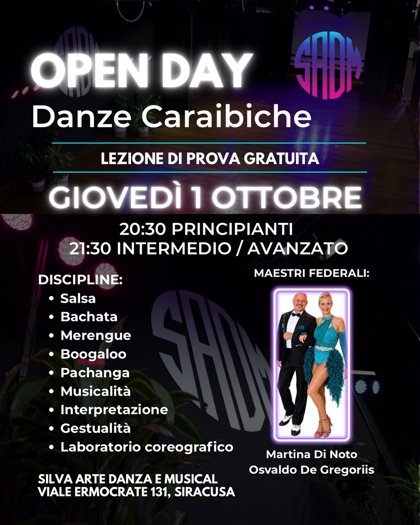 💃🕺Tornano i CORSI DI DANZE CARAIBICHE alla SADM ✨ Un percorso completo tra tecnica, stile ed emozione… in un ambiente professionale e coinvolgente. ✨…
